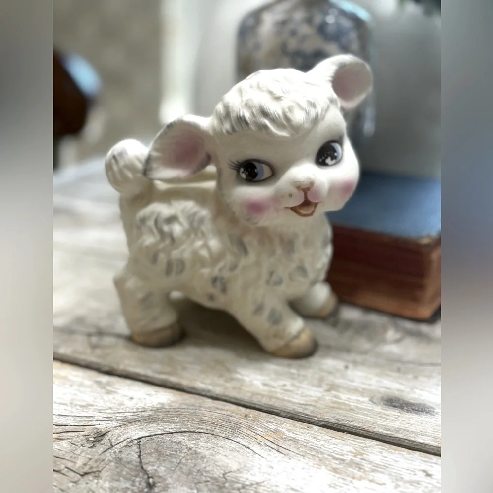 Vintage Napco Lamb Ceramic Planter. Numbered | Kitschy | Anthropomorphic
